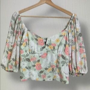 Floral Puff Sleeve Top